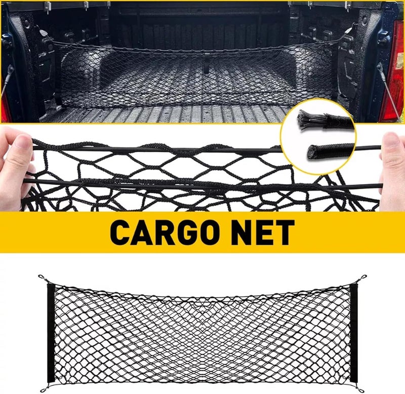 AuyNeas for Nissan Frontier Envelope Style Truck Bed Cargo Net - Fits 2013-2024 2025 2026 Frontier Accessories Cargo Net for Pickup Truck Bed - Heavy Duty Carabiners - Image 5
